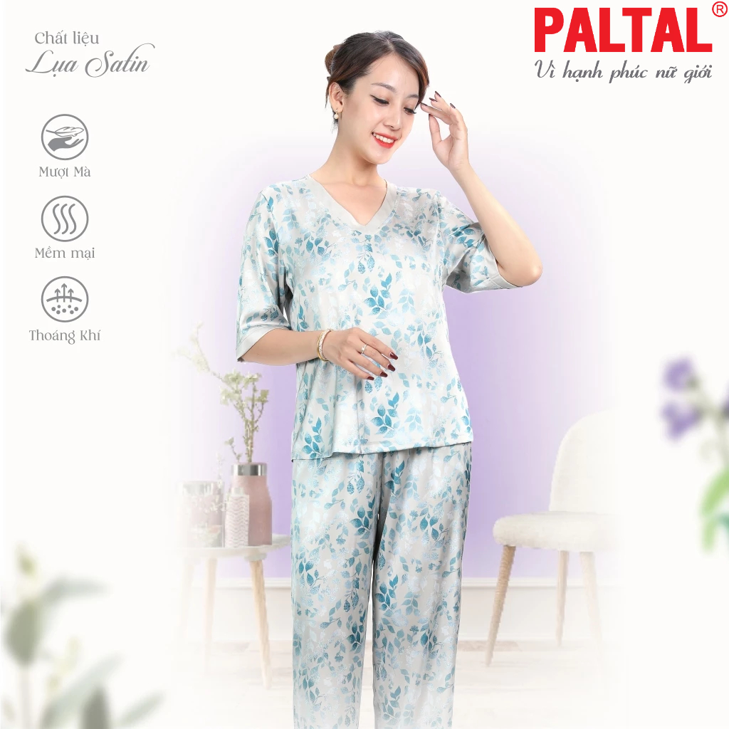 Bộ dài tay ngắn lụa satin cao cấp 263p 3349