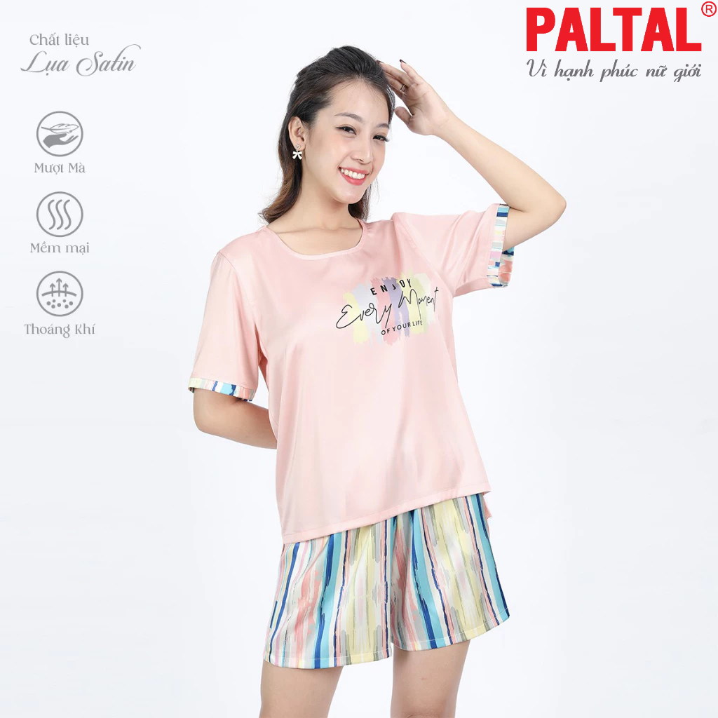 Bộ đùi tay ngắn Paltal chất liệu lụa satin 265p 5146 5147
