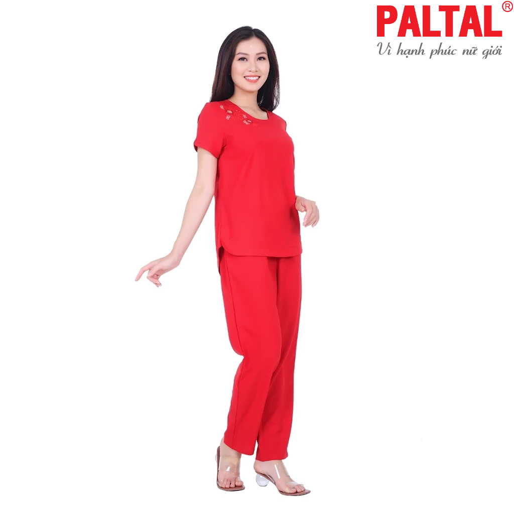 Đồ bộ nữ mặc nhà kiểu quần dài tay ngắn silk linen 483p 3083