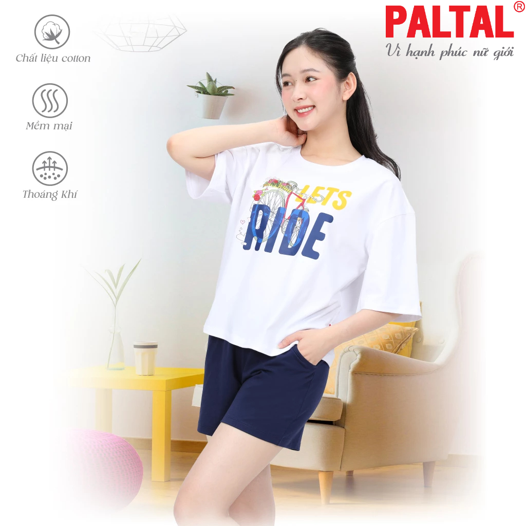 Bộ đùi nữ mặc nhà PALTAL chất liệu cotton mã 195p5165