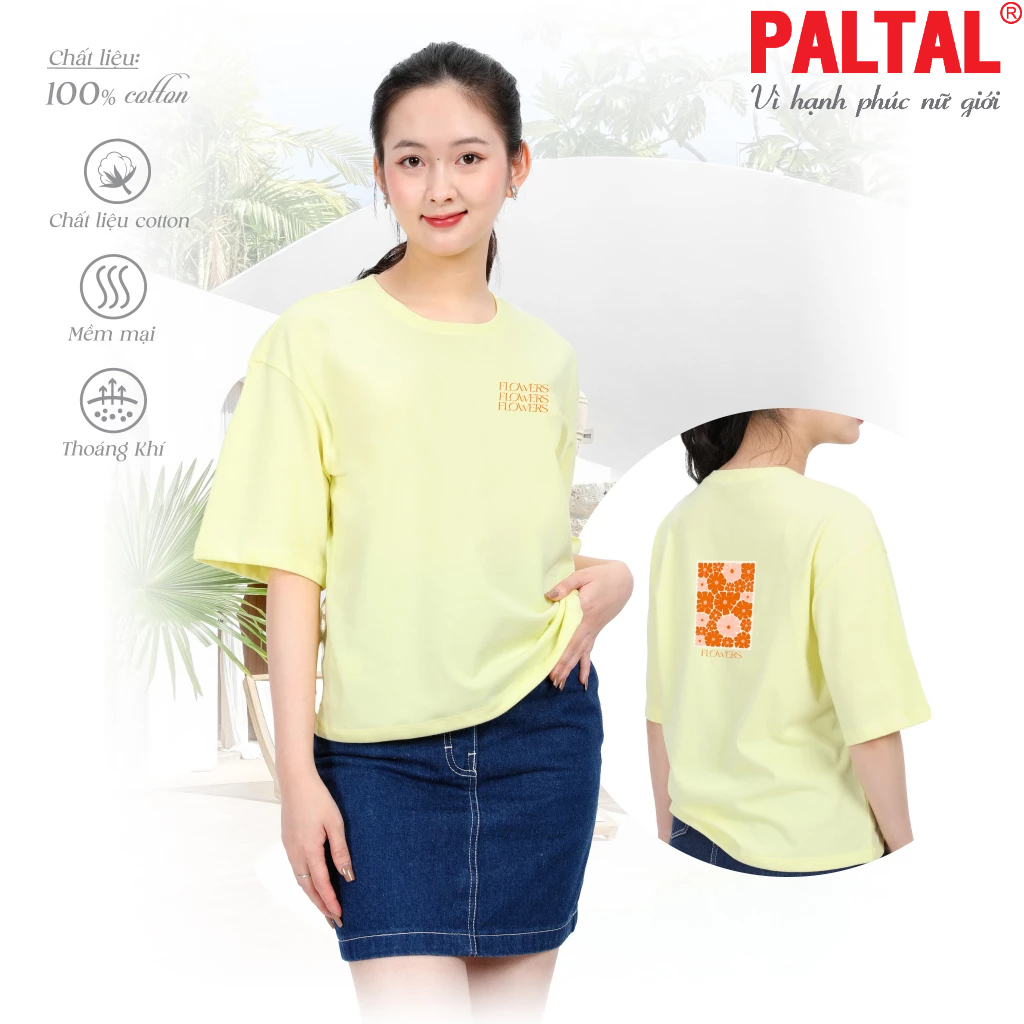 Áo thun thời trang nữ Paltal chất liệu cotton 020p 0228
