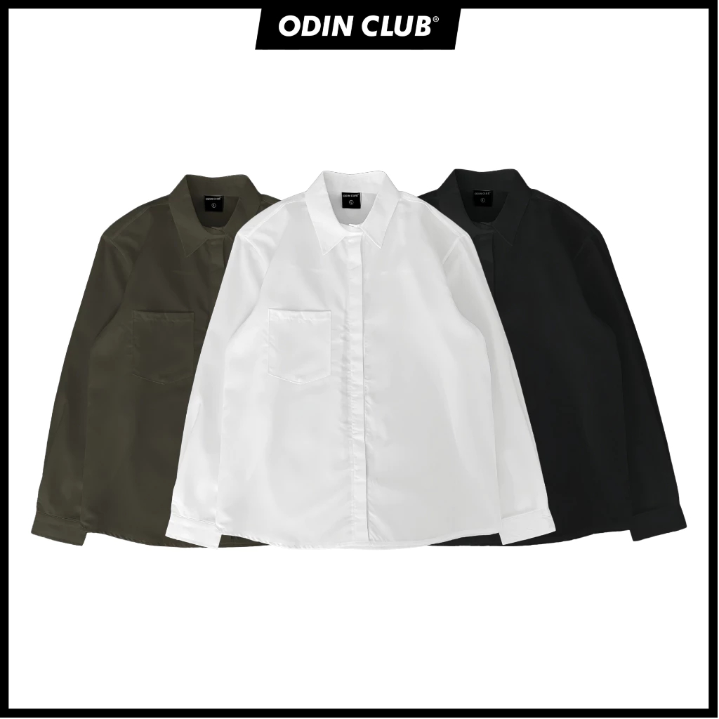 Áo sơ mi dài tay Original ODIN CLUB, Áo sơ mi dài tay nam nữ unisex chất liệu vải thô Hàn, Local Brand ODIN CLUB