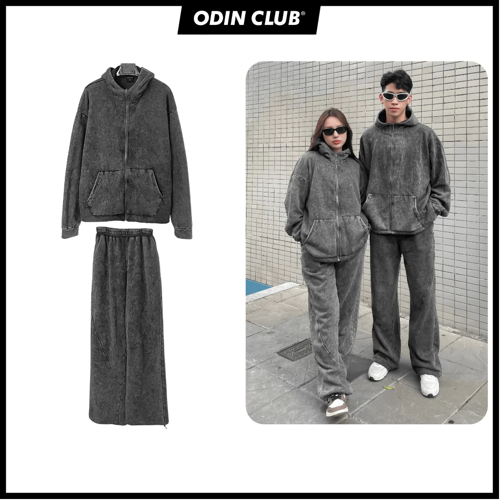 Set bộ nỉ Acid ZA ODIN CLUB (Có tách lẻ), Set bộ quần áo nam nữ unisex chất liệu nỉ bông, Local Brand ODIN CLUB