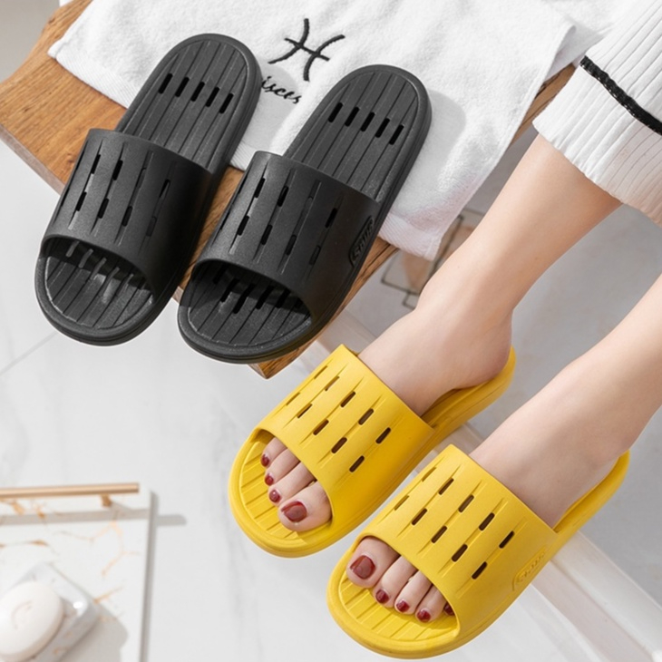 Dép nam nữ có lỗ thoáng khí mang trong nhà, nhà tắm, văn phòng bằng caosu dẻo siêu bền, êm chân, chống trơn