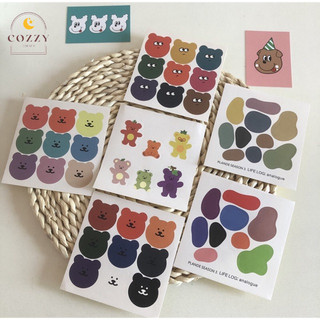 Sticker mặt gấu, sticker hình học