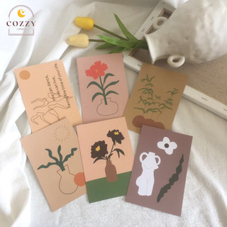 Set postcard hình vẽ nghệ thuật chủ đề lọ hoa