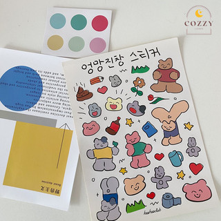 Sticker gấu nhỏ hình vẽ nguệch ngoạc