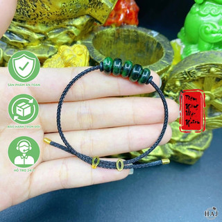 Vòng tay đồng điếu đá xanh ☯ vòng tay may mắn ☯ ngũ mệnh cải vận may mắn, tài lộc