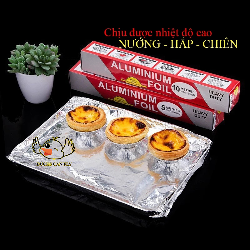 Giấy bạc thực phẩm DUCKS CAN FLY màng nhôm an toàn lót lò nướng nồi chiên không dầu chảo chiên rán hấp bọc thức ăn
