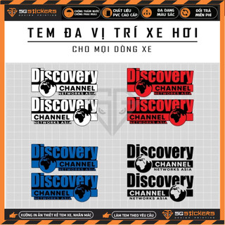 Tem dán xe ô tô discovery channel | dvtot-03 | tem dán sườn xe hơi, kính lái, cản sau capo