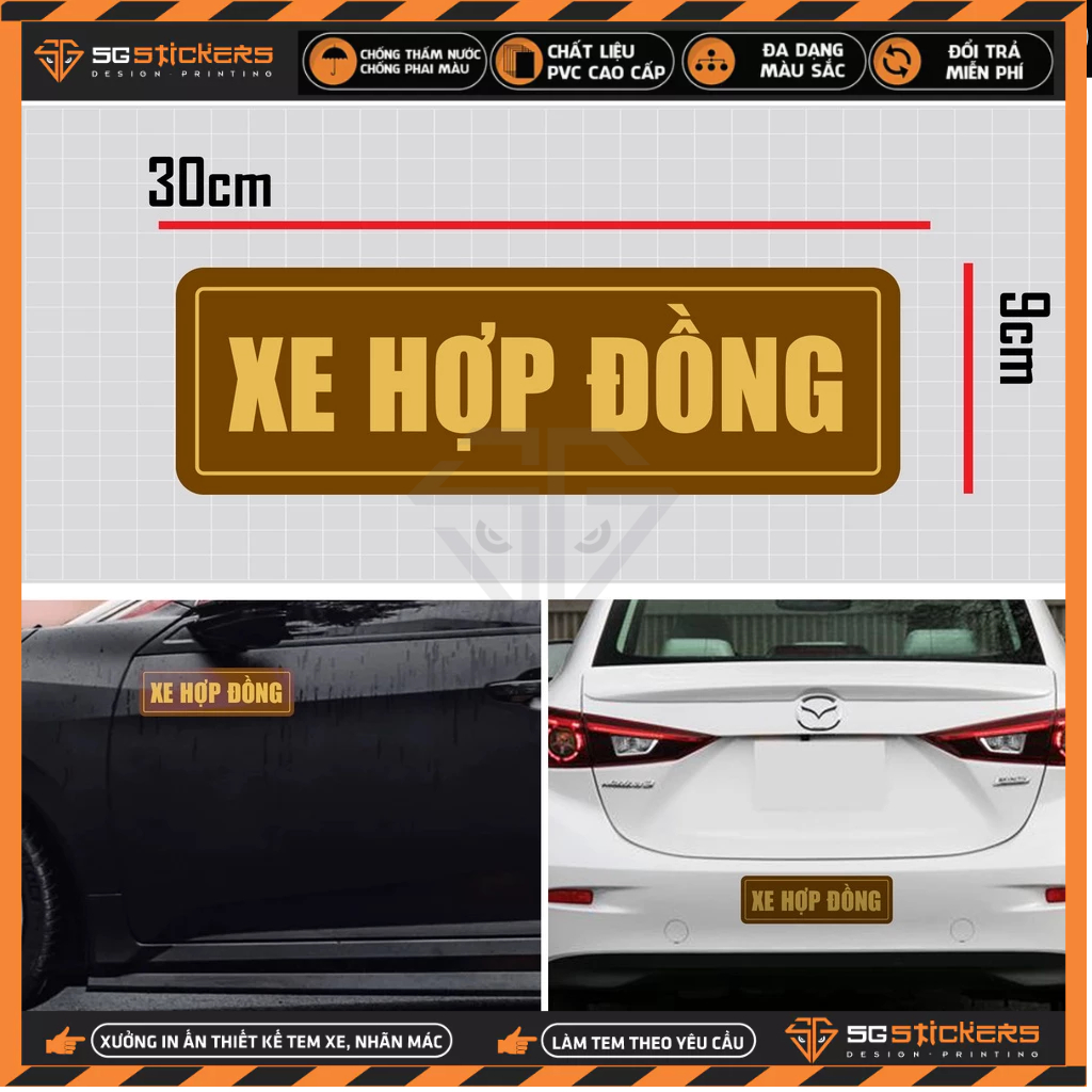 Sticker Dán Xe Ô Tô Xe Hợp Đồng | STOT-42 | Tem Decal Dán Sườn Cản Sau Kính Lái Xe Hơi Oto Tải Xe Khách 4 Chỗ