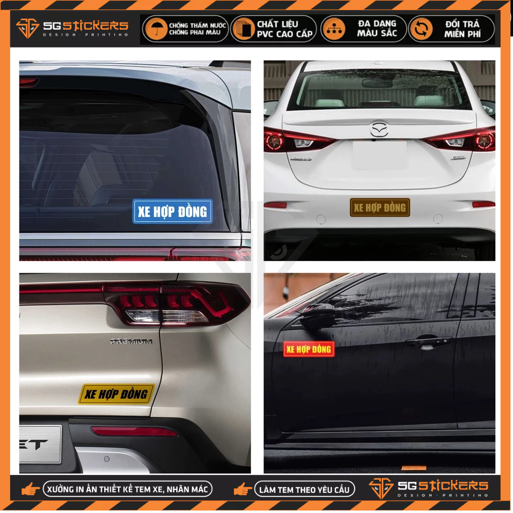 Sticker Dán Xe Ô Tô Xe Hợp Đồng | STOT-42 | Tem Decal Dán Sườn Cản Sau Kính Lái Xe Hơi Oto Tải Xe Khách 4 Chỗ