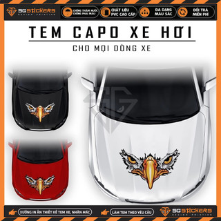 Tem dán nắp capo xe ô tô xe hơi thiết kế đại bàng | tcpot-11 | decal dán nắp capo, sườn xe oto chống nước, bền màu