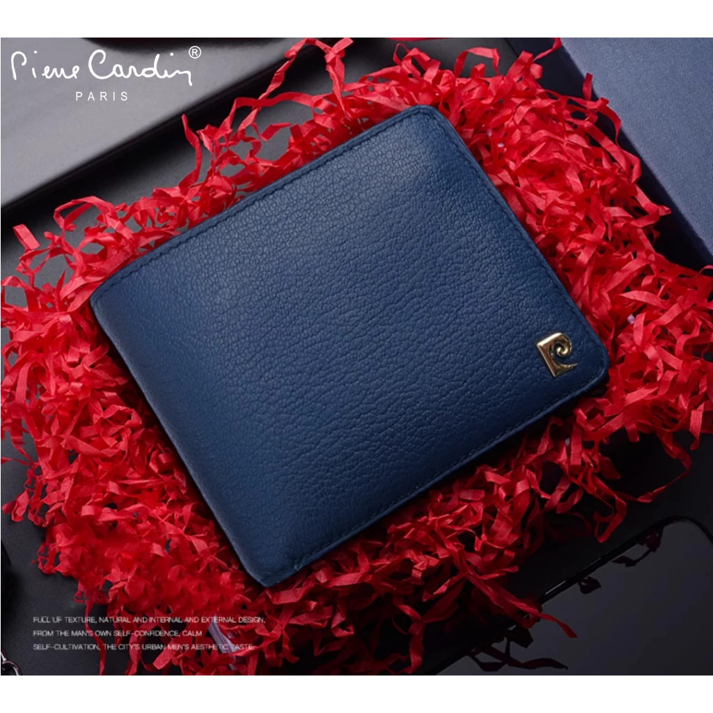 Ví Nam Da Dê Arlan Cao Cấp Có Ngăn Khóa Hàng Hiệu Pierre Cardin, Bóp Nam Cao Cấp PDV13 Hộp Gỗ Làm Quà Tặng