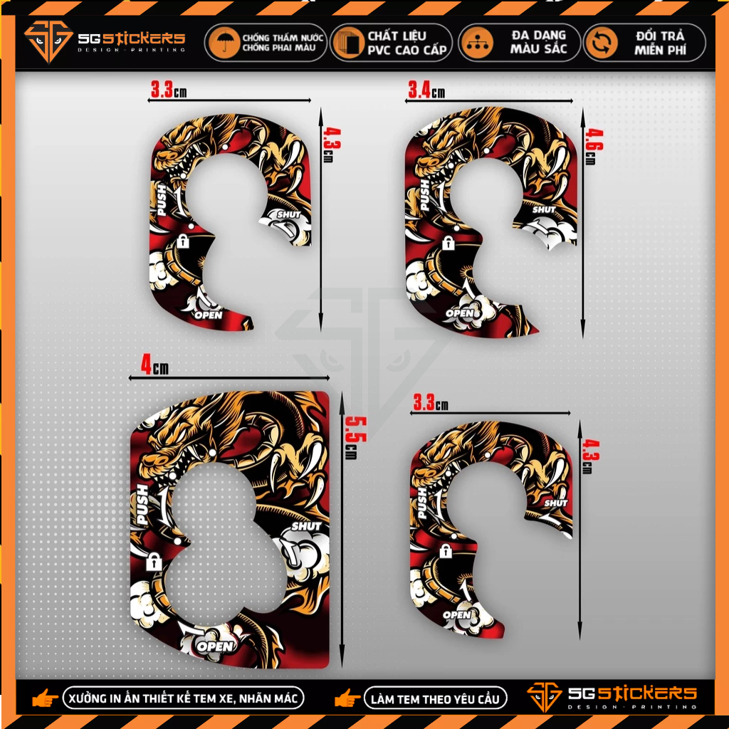 Decal Dán Ổ Khóa Xe Honda Thiết Kế Camo | OK-HD-16 | Tem Trang Trí Ổ Khóa Xe SH, SH Mode, Air Balde, Vision, Winner X