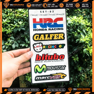 Sticker hình logo movistar, racing boy, hrc, galfer, bitubo, marc vds | lg02 | tem dán xe máy, xe điện, mũ bảo hiểm