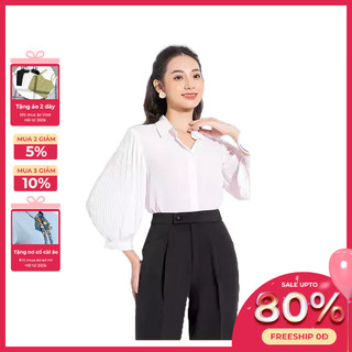 Áo Sơ Mi LAMER Tay Bồng Công Sở Cổ Đức Tay Dập Ly L61H22Q042