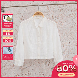 Áo Sơ Mi VIENNE TRAN Croptop Tay Dài Bồng Mí Thân V61H22Q022