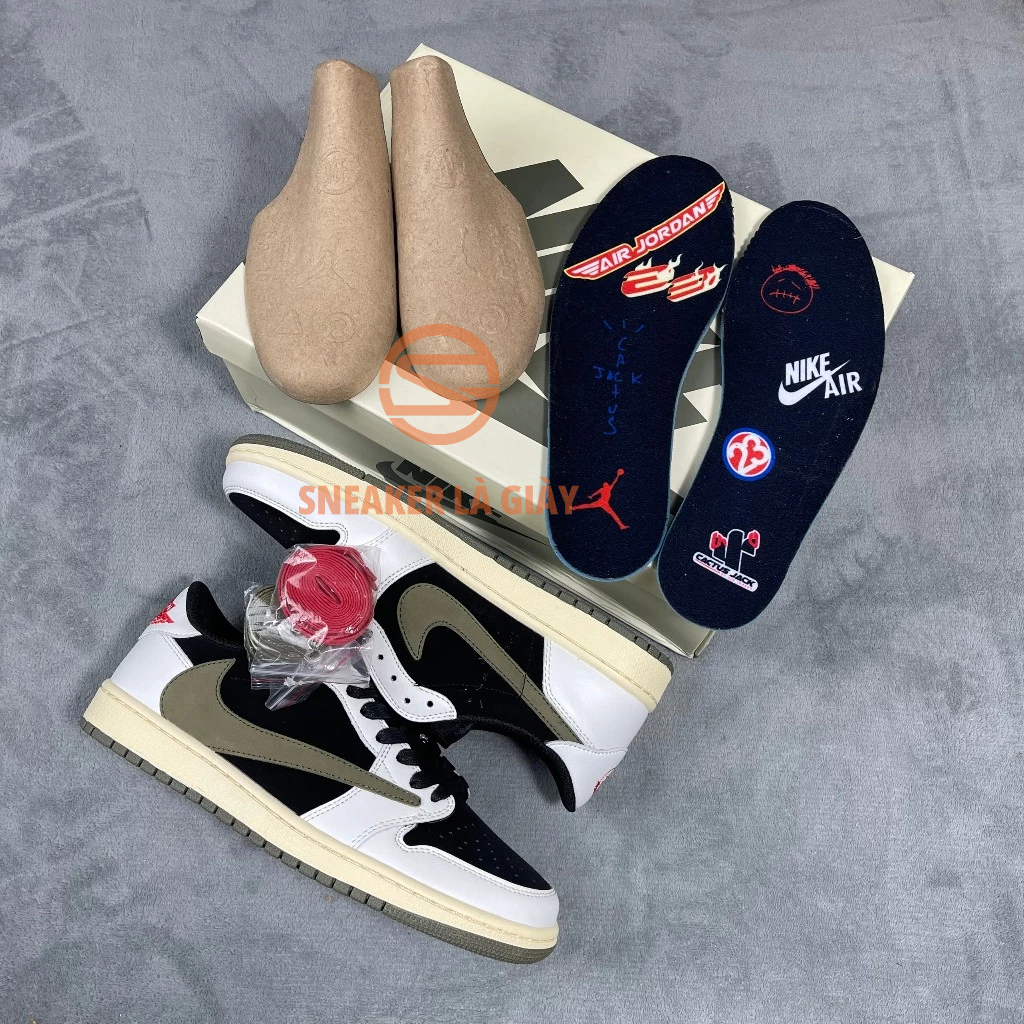 Giày Air Jordan 1 Low x Travis Scott Retro Low OG SP Olive DZ4137-106 - High Quality Fullbox