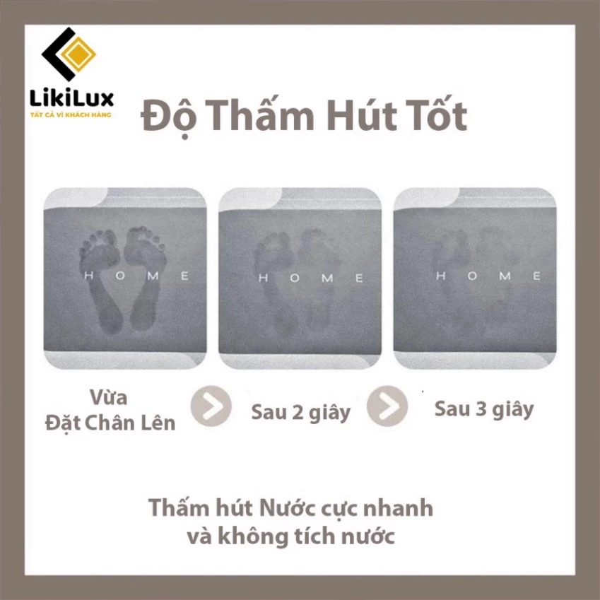 Ưu Đãi Đặc Biệt Thảm Hút Nước Siêu Thấm - Thảm Lau Chân Siêu Mềm Siêu Dày, Siêu Thấm Nước Chất Liệu Chống Trượt