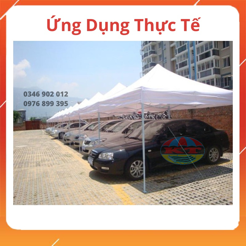 Nhà Bạt Di Động 3M x 4,5M Che Nắng, Che Mưa Ngoài Trời, Khung Thép Sơn Tĩnh Điện Chống Rỉ