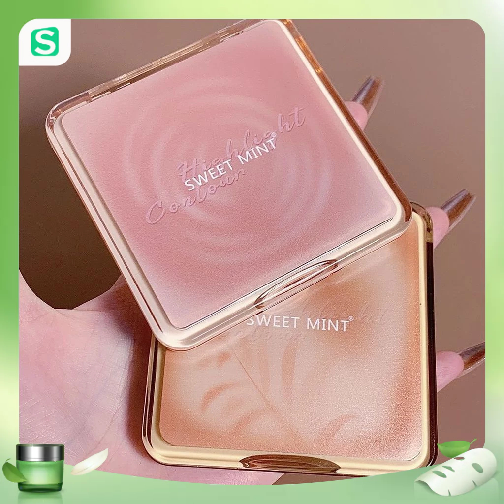 Bảng tạo khối bắt sáng 4 ô màu SWEET MINT 4 Colors Contour kèm highlight mịn nhẹ tự nhiên