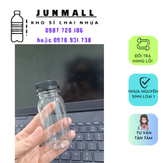 100 chai nhựa tròn 50ml kèm nắp
