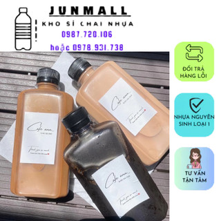 (Hoả Tốc HN) 50 chai nhựa dẹp vuông 330ml kèm nắp