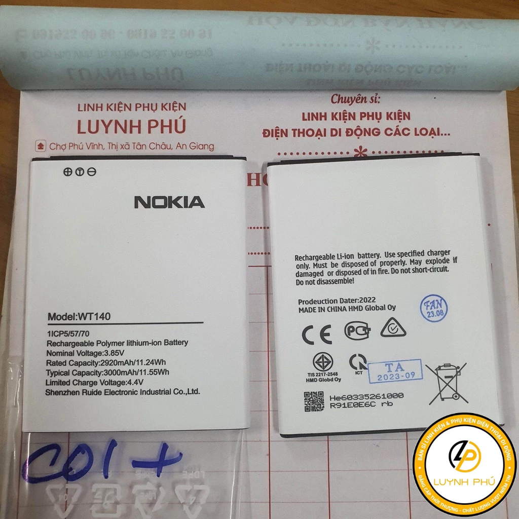 Pin Nokia C01 plus WT140 pin mới
