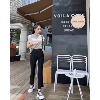 Quần ống loe nhẹ dáng cộc ulzzang basic hàn quốc ( ảnh thật )