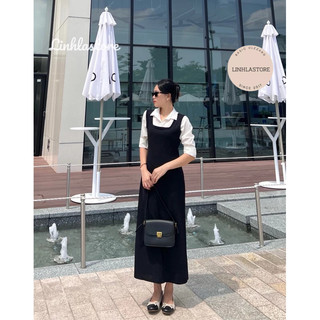 Váy yếm dài thiết kế basic ulzzang hàn quốc ( ảnh thật )