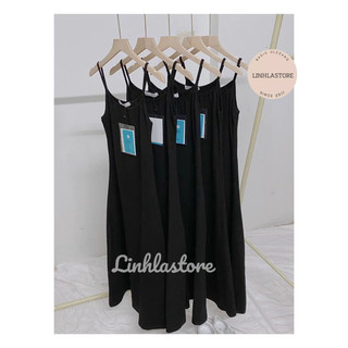 VÁY ĐEN HAI DÂY MAXI DÀI ÔM BODY ULZZANG HÀN QUỐC ( ảnh thật)
