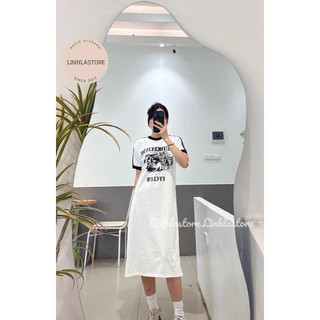 VÁY SUÔNG IN CHỮ BABYTEE PHONG CÁCH ULZZANG ĐƯỜNG PHỐ
