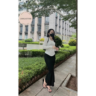 Chân váy đen basix ulzzang đuôi cá (ảnh thật + video shop quay)