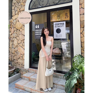 Quần suông đũi tơ ống rộng ulzzang hàn quốc ( ảnh thật )