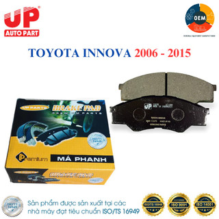 Má phanh, Bố thắng đĩa trước ô tô TOYOTA INNOVA đời 2006-2015, HILUX 2.5 Diesel 2005-2017 - UP PARTS OEM chất lượng cao