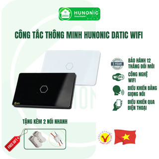 Công Tắc Thông Minh Wifi HUNONIC DATIC Hình Chữ Nhật Cảm Ứng 1-2-3-4 Nút Điều Khiển Qua App + Giọng Nói Bảo Hành 1 Năm -