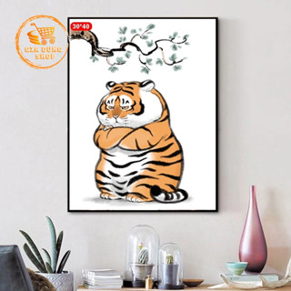 Tranh Đính Đá Hổ Hay Hờn - Tranh Đính Đá Tự Hoàn Thành Kích Thước 30x40cm - Tranh Gắn Đá DIY