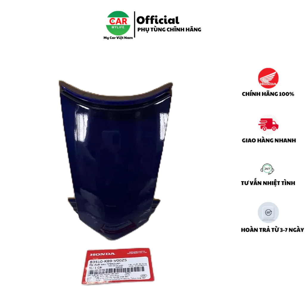 Ốp đuôi sau - mui rùa HONDA WAVE A110 năm 2017-2021 màu Xanh tím. *PB421M* 83510K89V00ZS