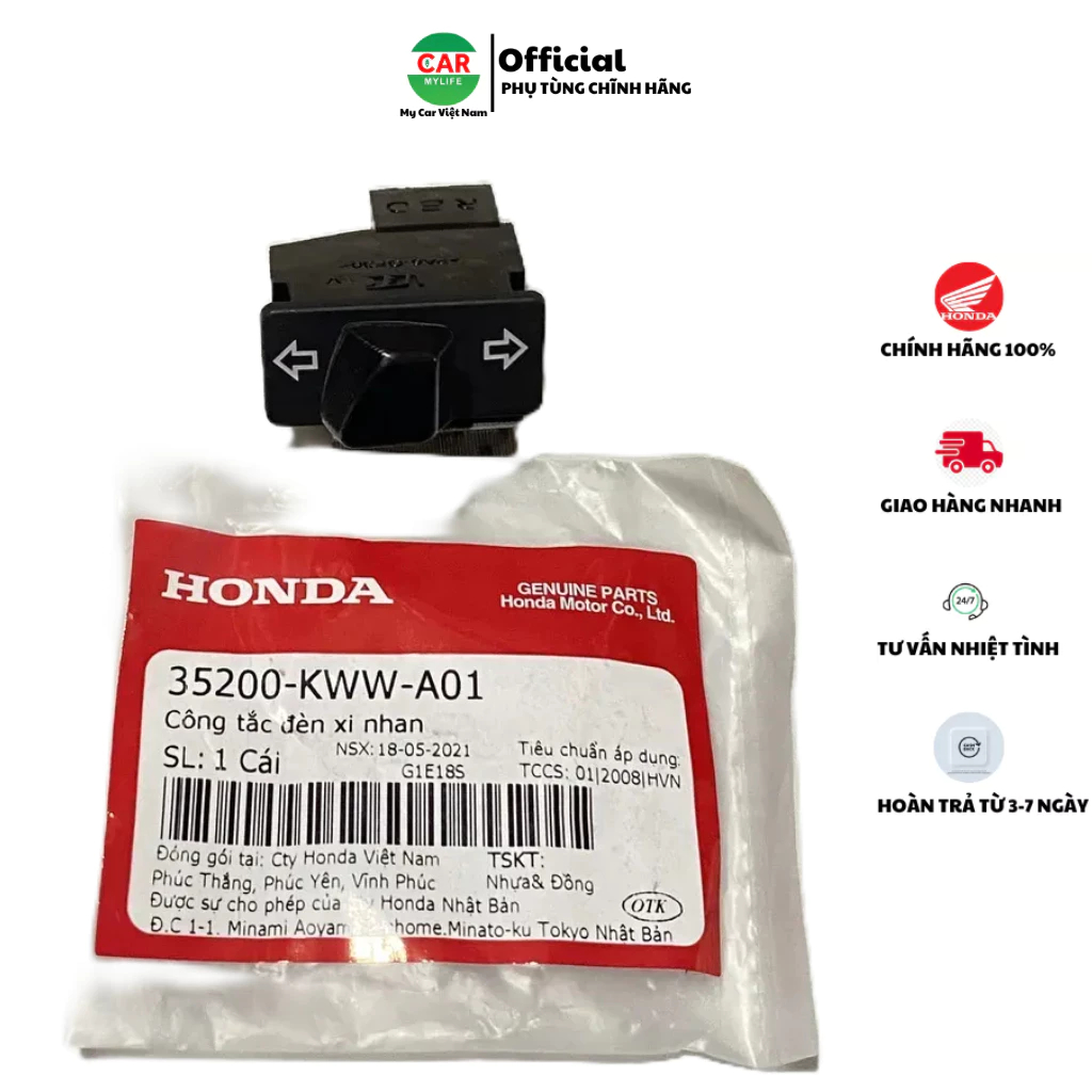 Công tắc đèn xi nhan HONDA WAVE A110, S100, RS110, RSX110, FUTURE X và một số dòng xe khác. (35200KWWA01)