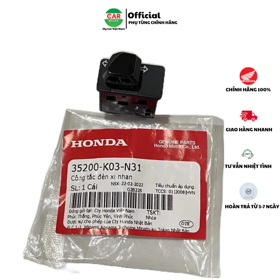 Công tắc đèn xi nhan HONDA BLADE Số, A110, RSX110 Fi, VISION năm 2014-2017.