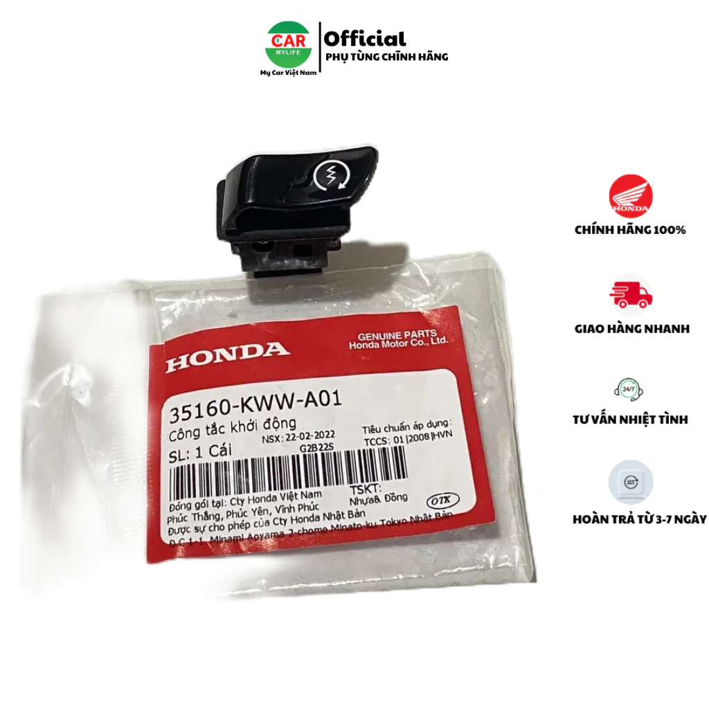 Công tắc đề khởi động HONDA WAVE A110, S100, RS110, RSX110, FUTURE X và một số dòng xe khác. (35160KWWA01)