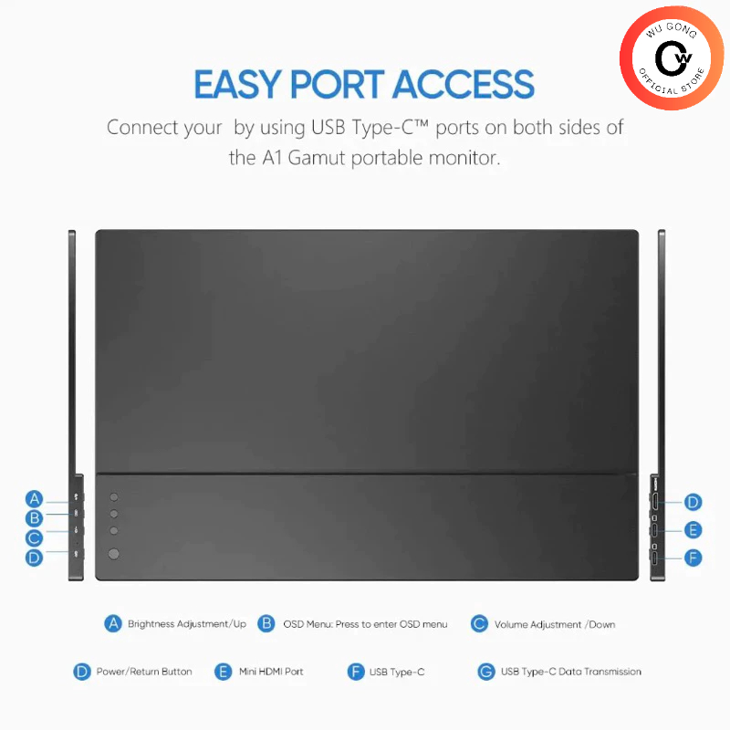 Màn Hình Di Động ARZOPA 14 inch - 15.6 inch tấm nền IPS 2K/ FullHD tần số quét 144hz/ 60hz.portable monitor