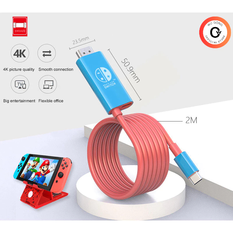 [USB Type C to HDMI] Cable with PD power, Bộ Chuyển Adapter 4K 30hz HD Screen Cable Nintendo Switch