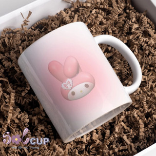 Cốc Sứ In Hình Thỏ Melody Dễ Thương (In Hình Tùy Chọn)  - Cốc Uống Nước Có Quai Dung Tích 400ml