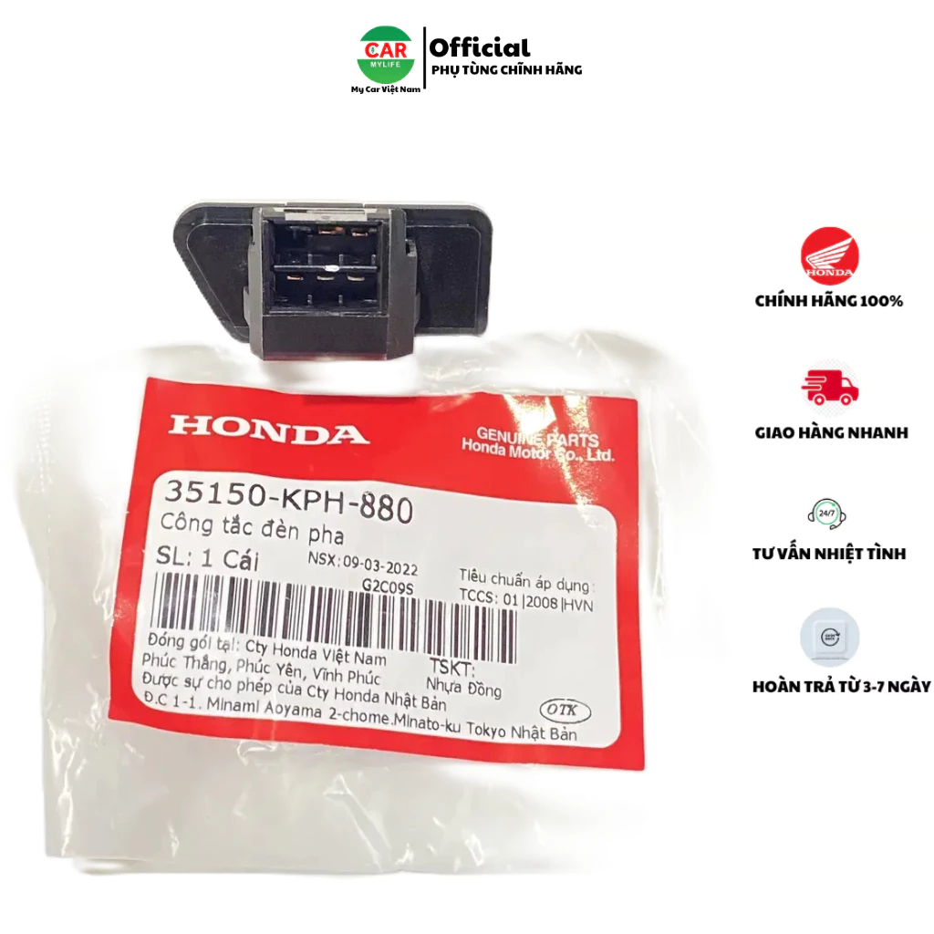 Công tắc đèn pha HONDA FUTURE NEO, AIR BLADE 110. 35150KPH880