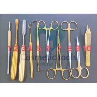 Bộ dụng cụ phẫu thuật thẩm mỹ nâng mũi - 10 món
