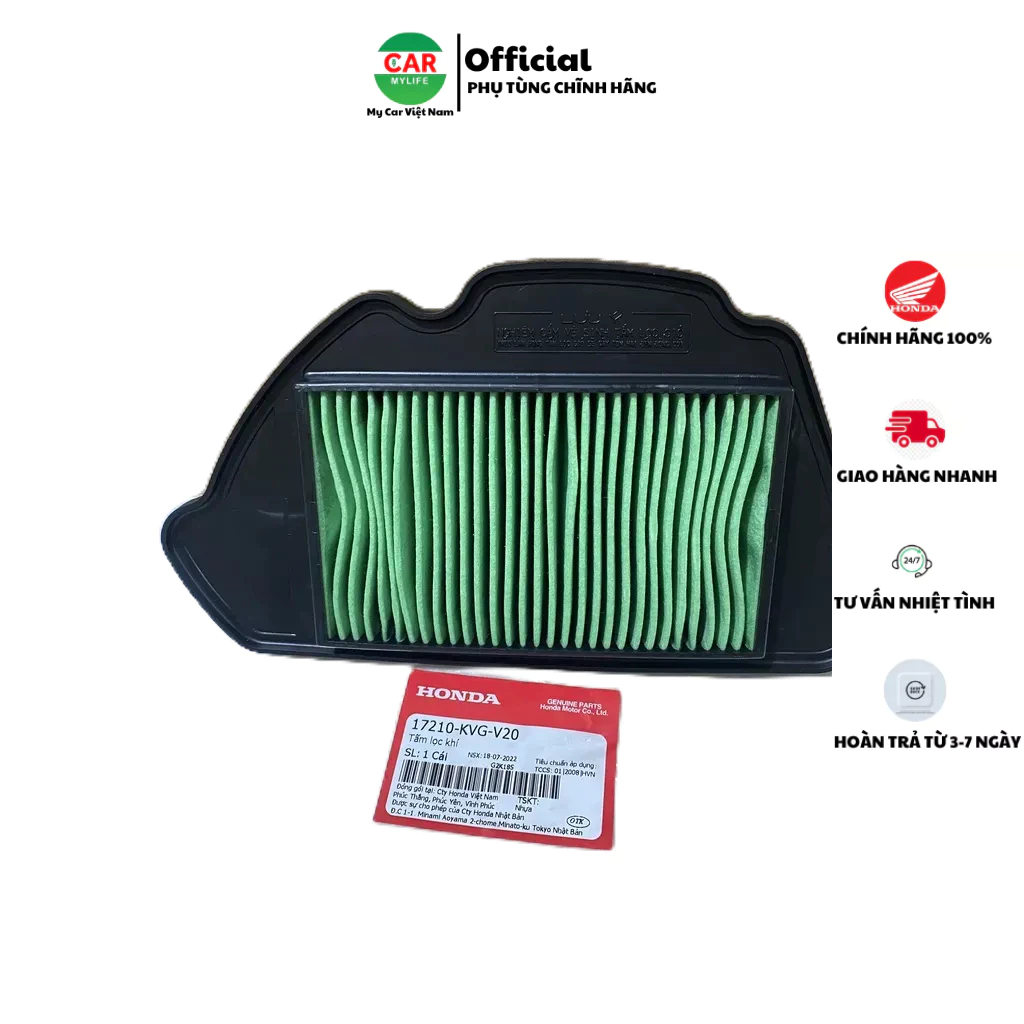Lọc gió xe máy - tấm lọc khí HONDA AIR BLADE 110 Fi năm 2009-2010. Mã SP 17210KVGV20