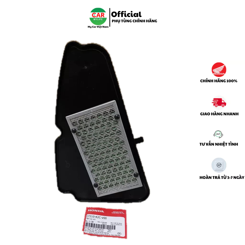 Lọc gió xe máy - tấm lọc khí HONDA VISION năm 2021,, Hàng Chính Hãng Honda zin 100%. Mã sp 17210K2CV00