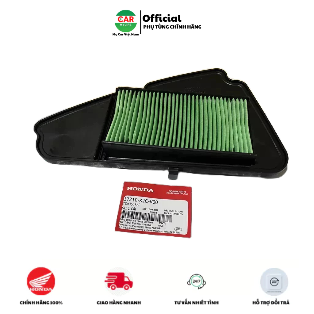 Lọc gió xe máy - tấm lọc khí HONDA VISION năm 2021,, Hàng Chính Hãng Honda zin 100%. Mã sp 17210K2CV00